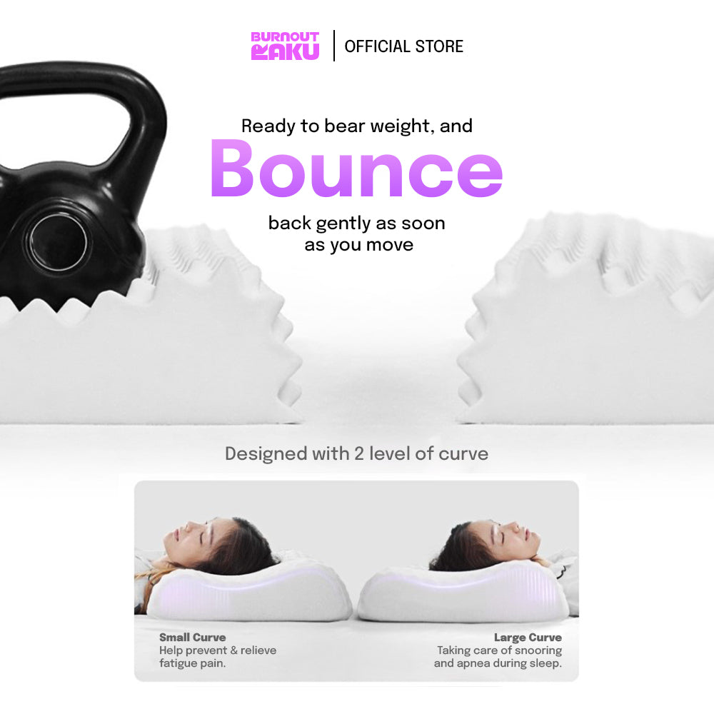 Burnout Raku 100% latex ergonomic pillow - Dualcurve Massages